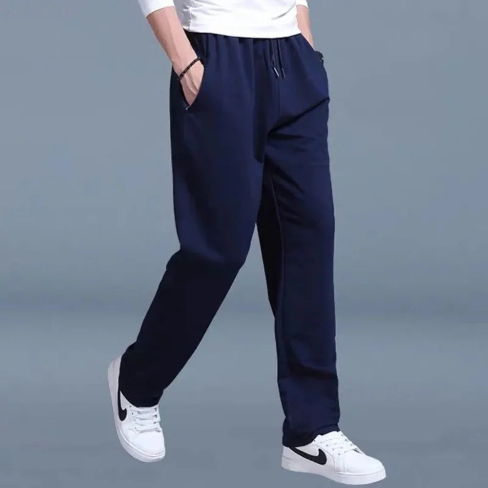 Men's Most Comfortable Sweatpants for Everyday Wear Soft Cotton Polyester Blend with Elastic Waist Pockets