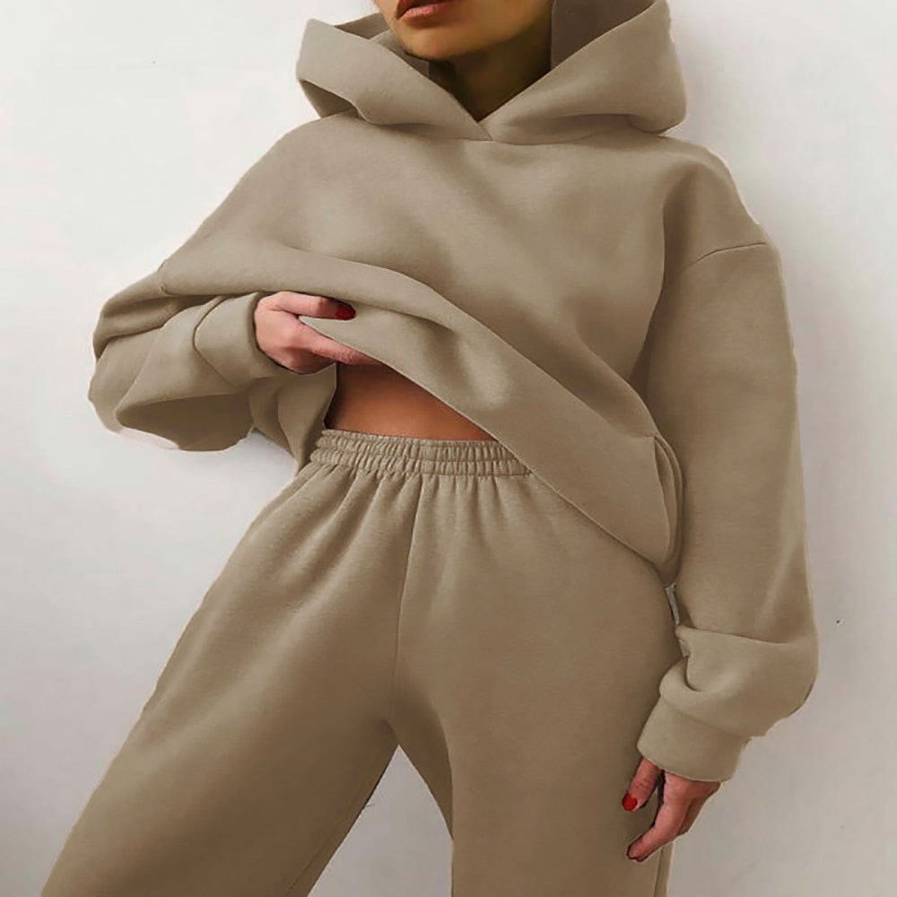 Women’s Two-Piece Set - Cotton Blend - Oversized Fit - Elastic Waistband