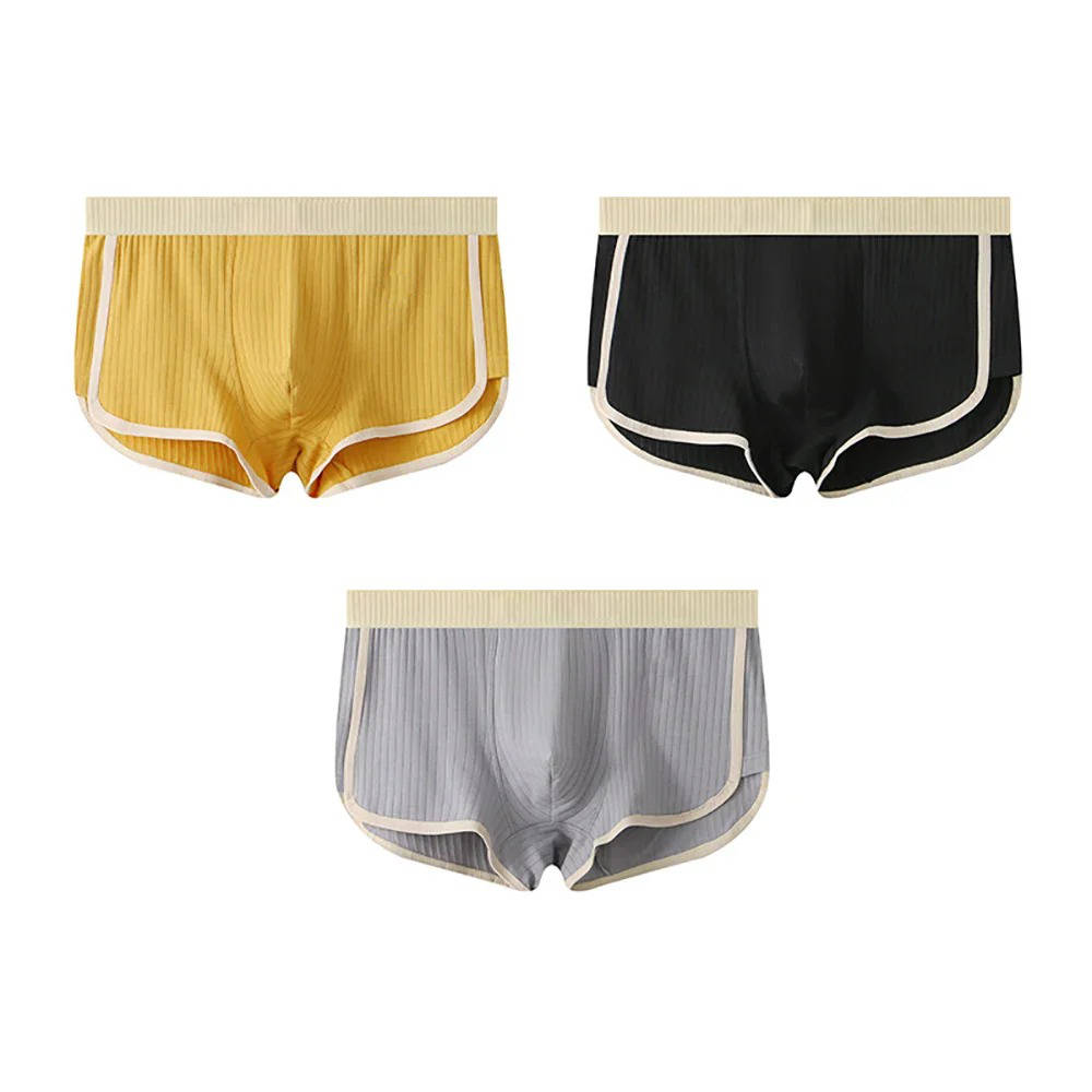 TrendAura Mens Breathable Boxer Briefs 4 Pack Ribbed Knit Comfort All Day Wear For Men