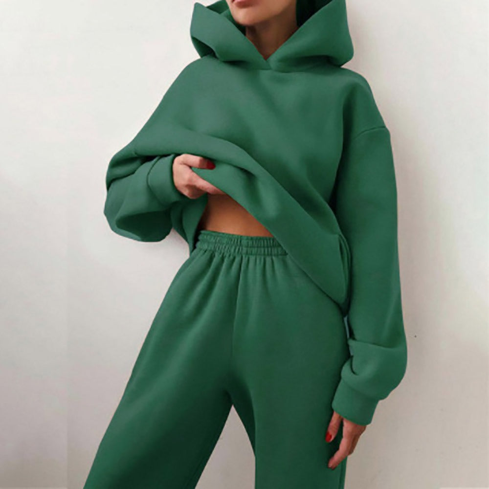 Women’s Two-Piece Set - Cotton Blend - Oversized Fit - Elastic Waistband
