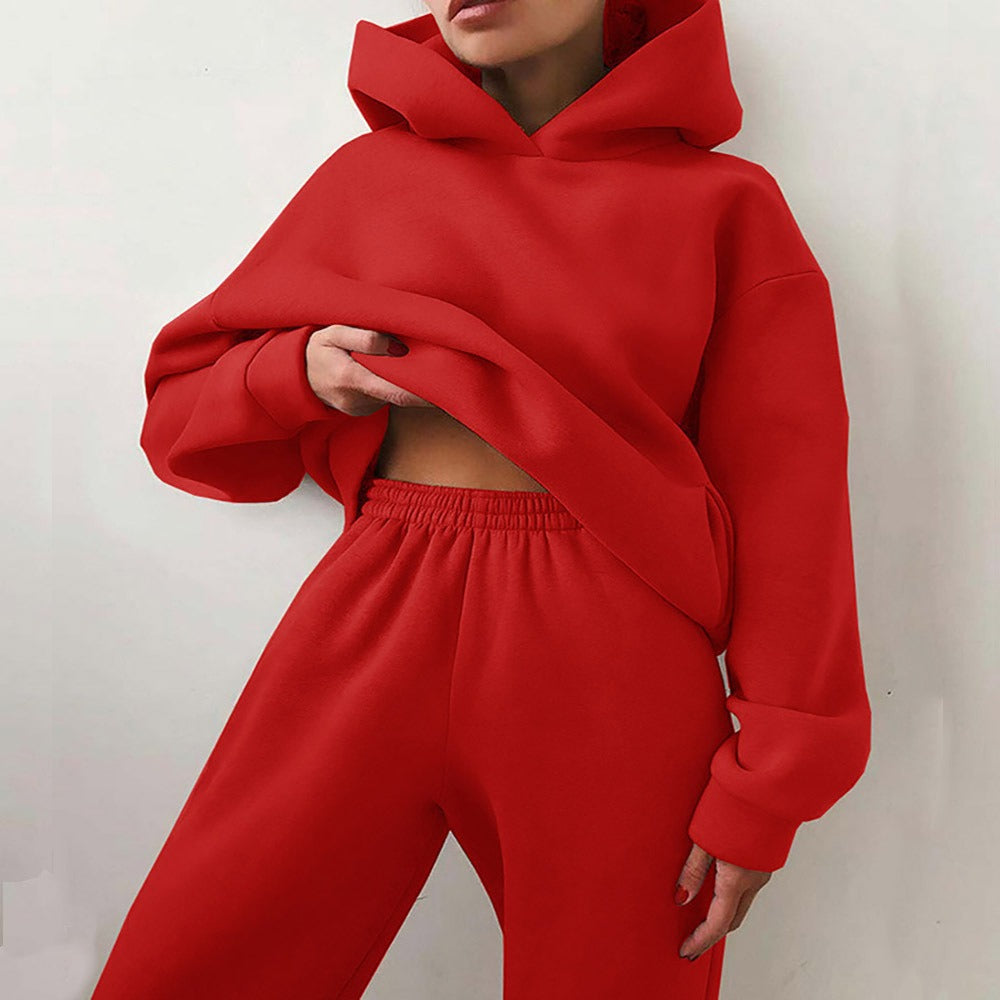 Women’s Two-Piece Set - Cotton Blend - Oversized Fit - Elastic Waistband