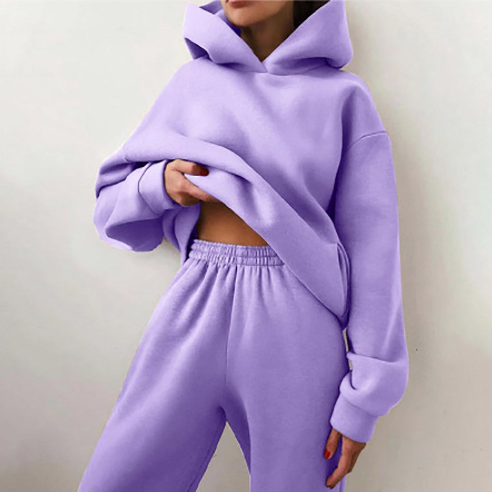 Women’s Two-Piece Set - Cotton Blend - Oversized Fit - Elastic Waistband