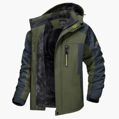TrendAura Nordisk Flair Men's Outdoor Jacket Waterproof Hooded Fleece Lined Casual Fit Mid Length
