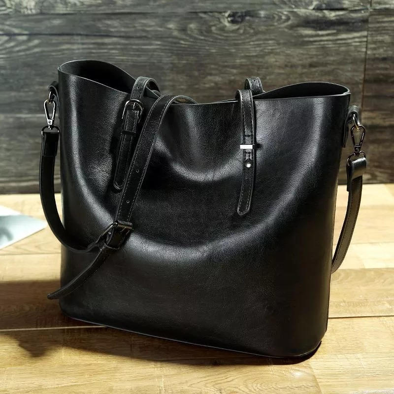 TrendAura Womens Vintage Leather Tote Bag - Timeless Style In Rich Full Grain Leather For Everyday Use
