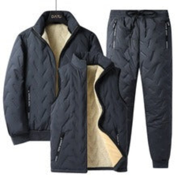 Men's Three Piece Cotton Insulated Outfit With Lambswool Lining By Nordisk Flair Relaxed Fit Zipper Closure