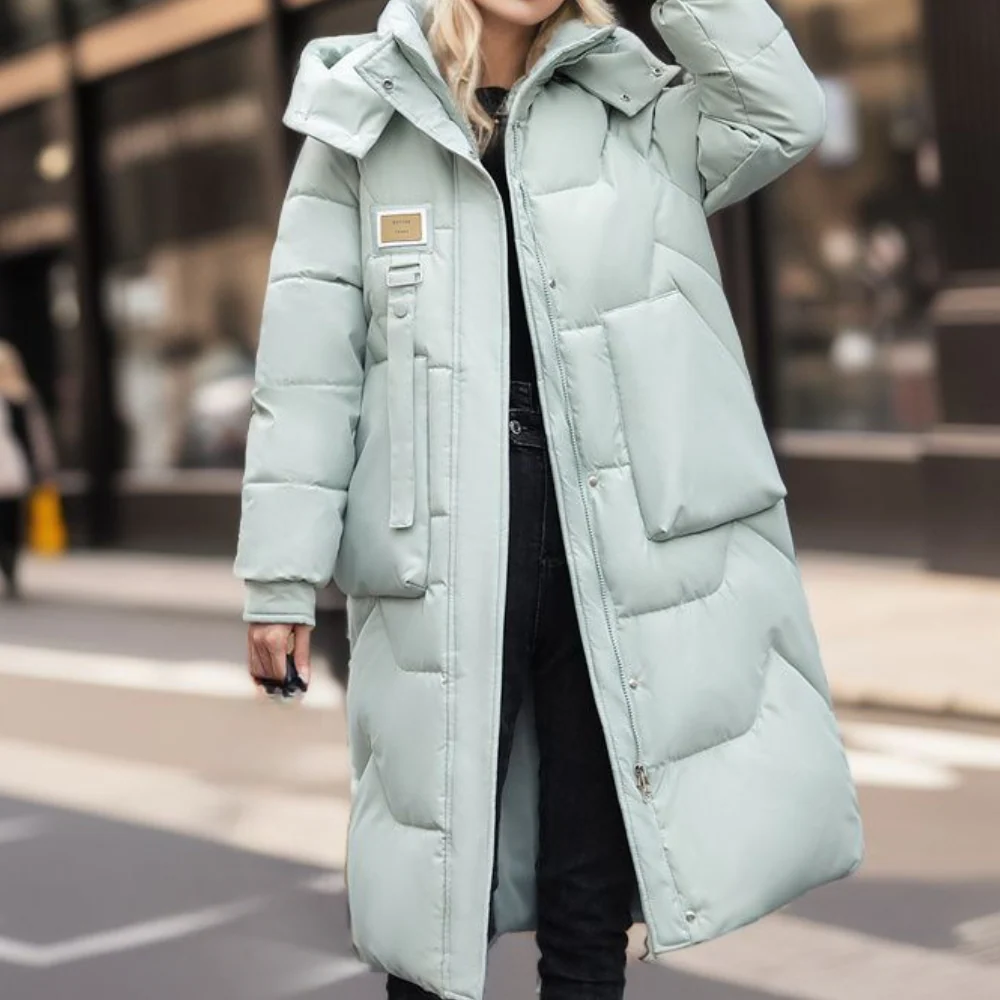 Women’s Quilted Coat – Oversized Fit – Full Length – Hooded – Water-Resistant Warmth