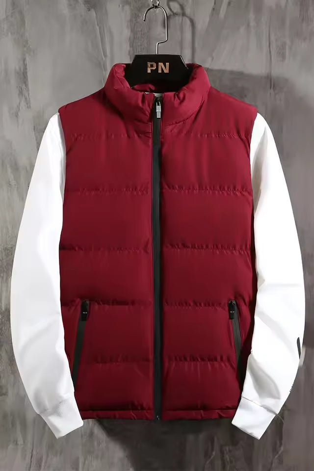Nordisk Flair Men's Quilted Vest Padded Regular Fit High Collar Zipper Front Wind Resistant