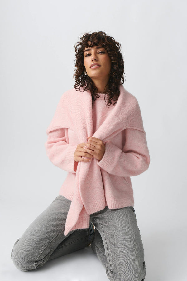 Women’s Pullover Sweater – Oversized Fit – Soft Wool Feel – Ribbed Trim – Mid Length