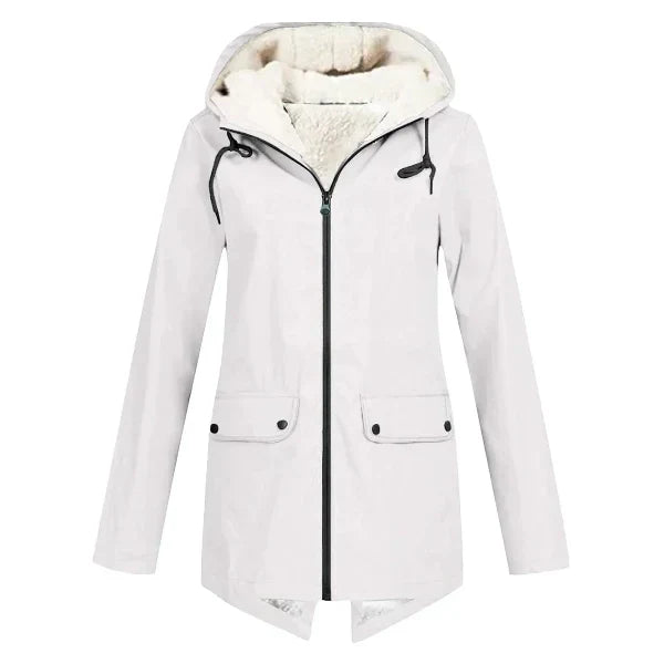 Women’s Trench Coat – Waterproof – Fleece Lined – Tailored Fit – Hooded Mid Length