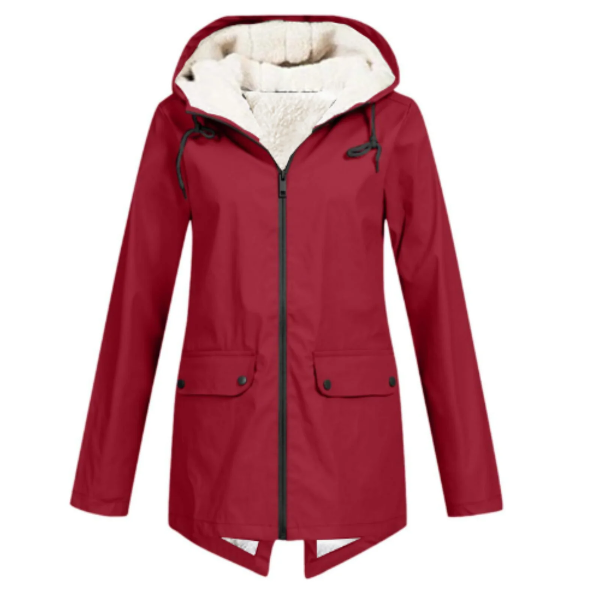 Women’s Trench Coat – Waterproof – Fleece Lined – Tailored Fit – Hooded Mid Length