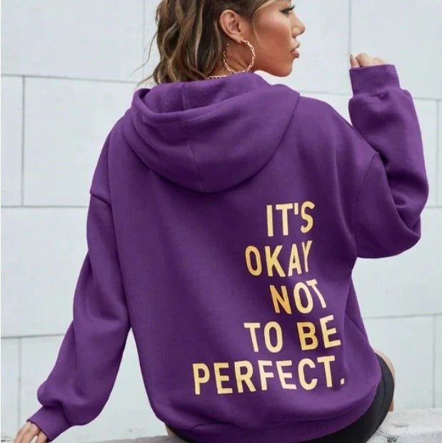 Women’s Hoodie – Oversized Fit – Soft Cotton Blend – Back Print – Long Sleeve Casual