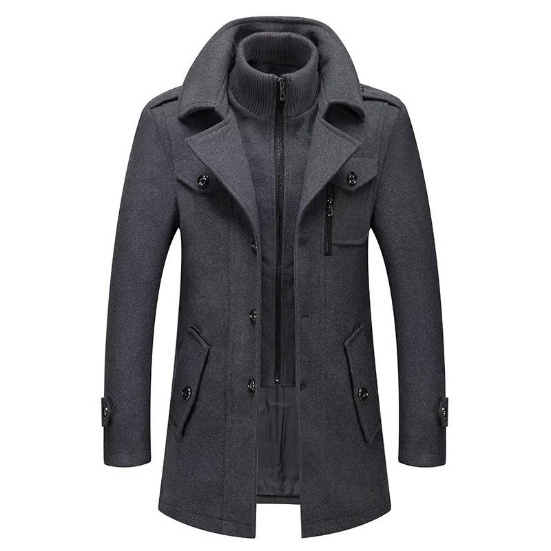 TrendAura Slim Fit Black Winter Coat For Men With Tailored Silhouette And Minimal Bulk For Sharp All Day Wear