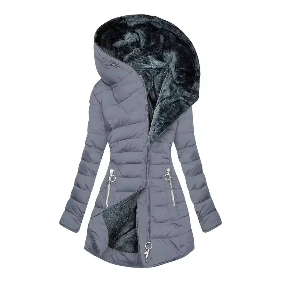 TrendAura Women's Winter Coat With Hood - Fluffy Polyester Filling For Warmth And Style