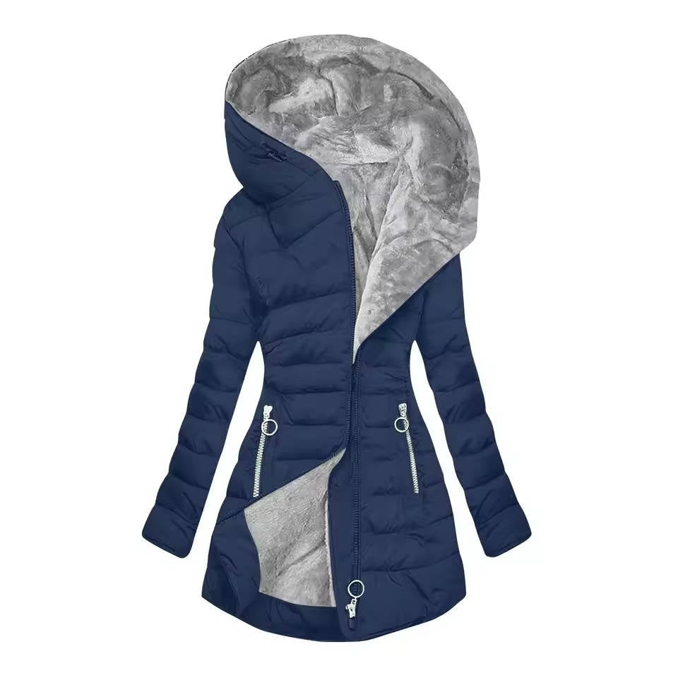 TrendAura Women's Winter Coat With Hood - Fluffy Polyester Filling For Warmth And Style