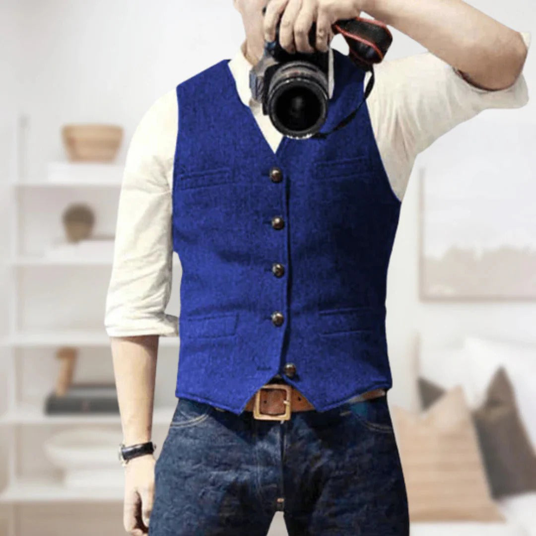 Mens Wool Waistcoat Vest For Smart Casual Style Ideal For Brunch And Casual Evenings By TrendAura