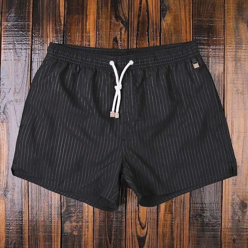 Striped Mens Swim Shorts By TrendAura Quick Dry Beach Trunks With Drawstring Comfort Fit