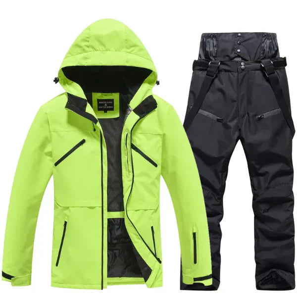 Women’s Two-Piece Ski Suit Set – Waterproof Windproof – Regular Fit – Hooded Jacket & Pants