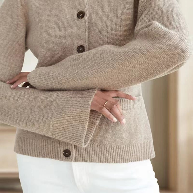 Women’s Two-Piece Set - Knit - Slim Fit Cardigan - Wide-Leg Trousers