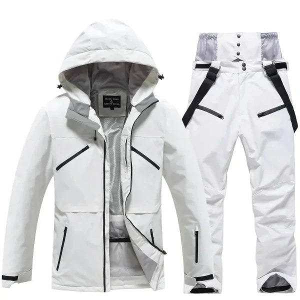 Women’s Two-Piece Ski Suit Set – Waterproof Windproof – Regular Fit – Hooded Jacket & Pants