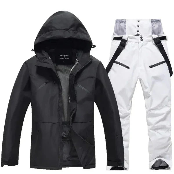 Women’s Two-Piece Ski Suit Set – Waterproof Windproof – Regular Fit – Hooded Jacket & Pants