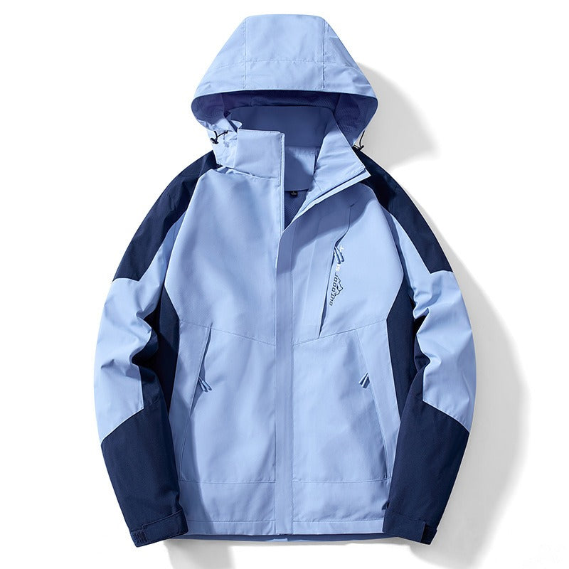 TrendAura Mens Outdoor Jacket Water Resistant With Adjustable Hood Zipper Closure Regular Fit