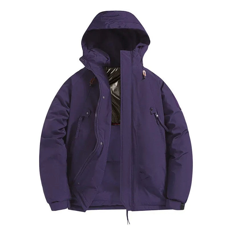 Nordisk Flair Mens Hooded Padded Jacket Insulated Windproof Water Resistant Relaxed Fit Zipper Pockets