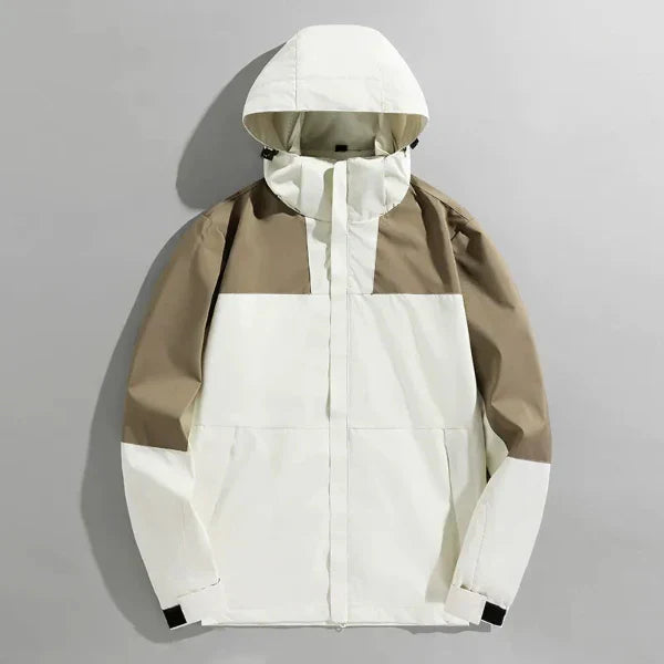 Men's Outdoor Jacket Regular Fit Water Resistant Windproof Detachable Hood by TrendAura