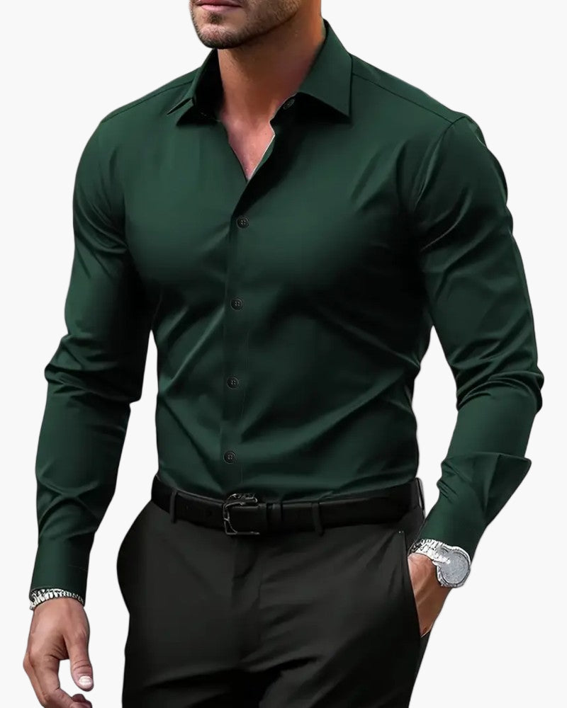 Men's Slim Fit Dress Shirt Long Sleeve Office Wear Premium Quality For Professionals