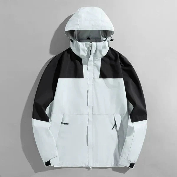 Men's Outdoor Jacket Regular Fit Water Resistant Windproof Detachable Hood by TrendAura
