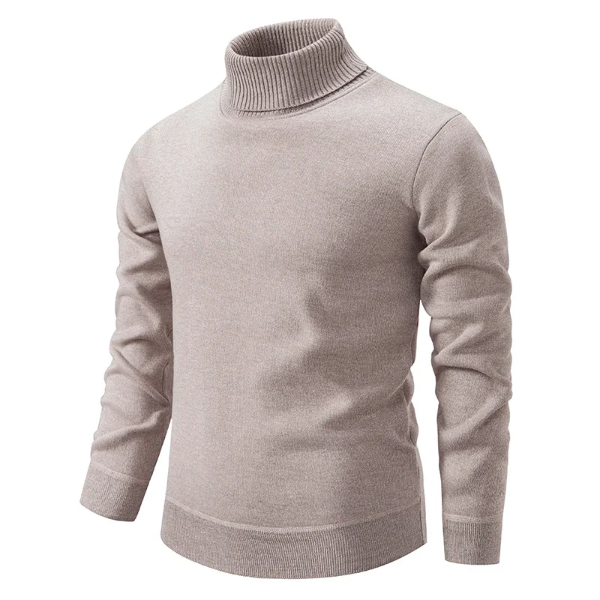 TrendAura Mens Roll Neck Pullover Slim Fit Cotton With Ribbed Cuffs And Hem Classic Style