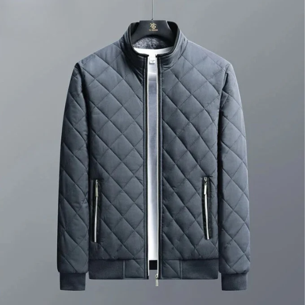 Men's Quilted Bomber Jacket Regular Fit Windproof Water Resistant with Ribbed Cuffs