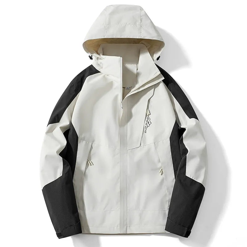TrendAura Mens Outdoor Jacket Water Resistant With Adjustable Hood Zipper Closure Regular Fit