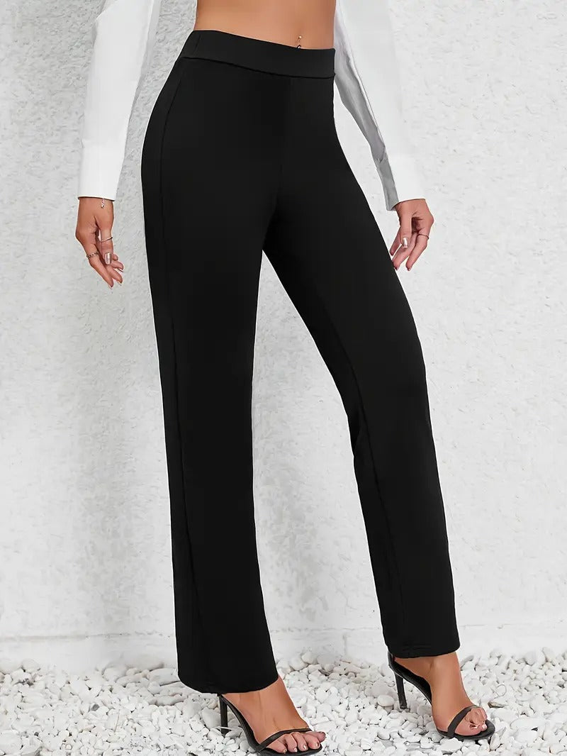 Ladies Black Trousers Women Straight Leg Winter Trousers For Effortless Style Sleek Fit And Warmth