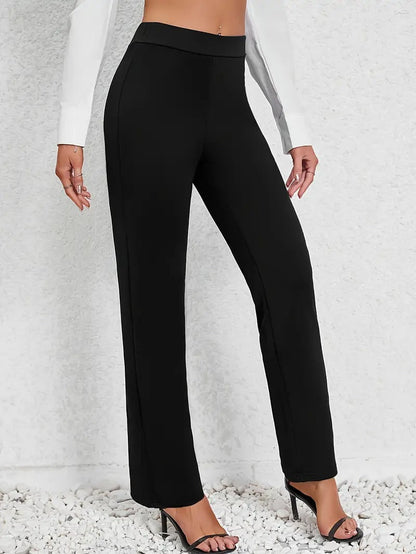 Ladies Black Trousers Women Straight Leg Winter Trousers For Effortless Style Sleek Fit And Warmth