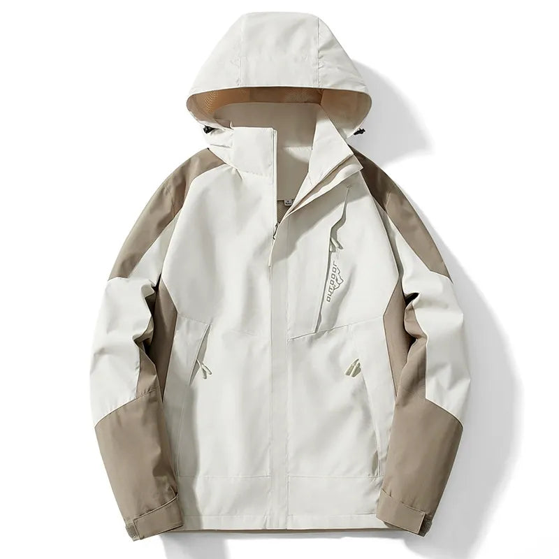 TrendAura Mens Outdoor Jacket Water Resistant With Adjustable Hood Zipper Closure Regular Fit