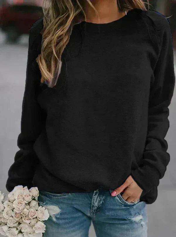 Women’s Pullover Sweater – Relaxed Fit – Soft Knit – Long Sleeve – Round Neck