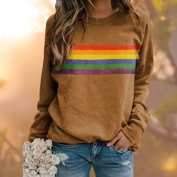 Women’s Pullover Sweater – Relaxed Fit – Soft Knit – Crew Neck – Striped Casual Style