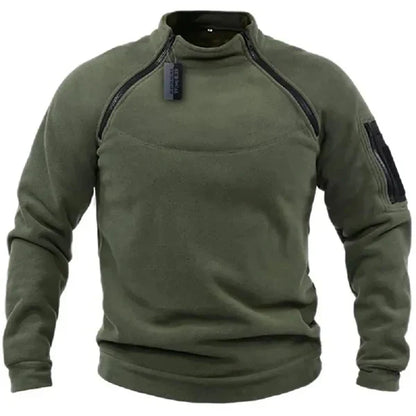 Nordisk Flair Men's Fleece Sweatshirt Regular Fit With High Collar And Utility Pockets