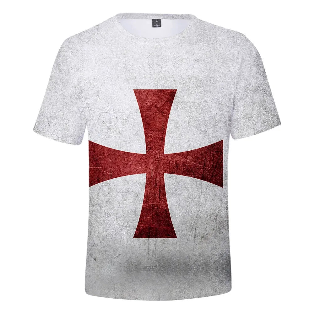 Knight Templar Crusader T Shirt For Men Bold Medieval Heritage Print Graphic Tee Edition