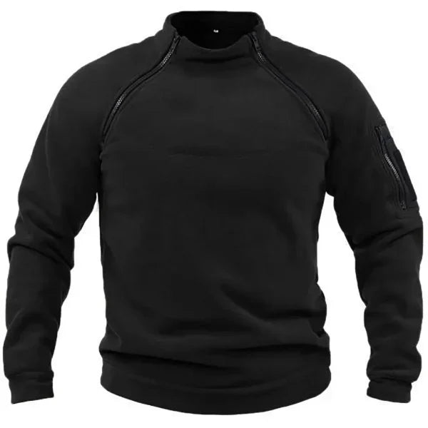 Nordisk Flair Men's Fleece Sweatshirt Regular Fit With High Collar And Utility Pockets