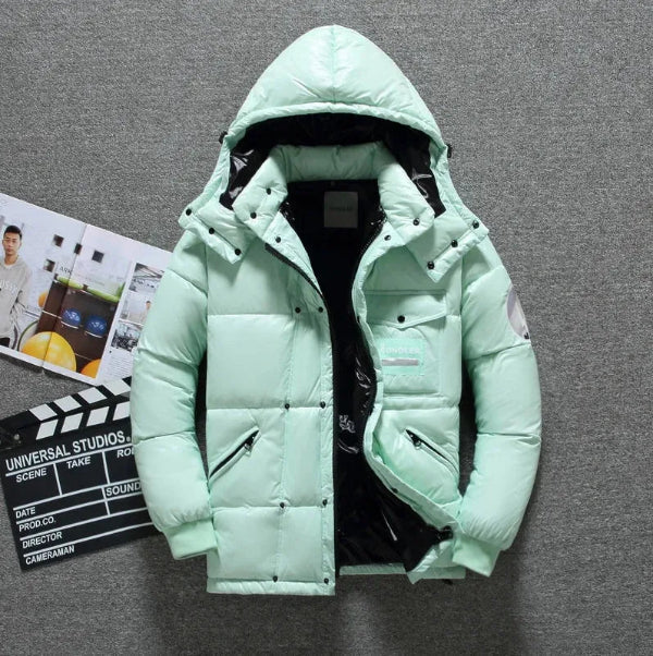 Men's Hooded Down Jacket Water Repellent Insulated Casual Outerwear Standard Fit Nordisk Flair Winter Coat