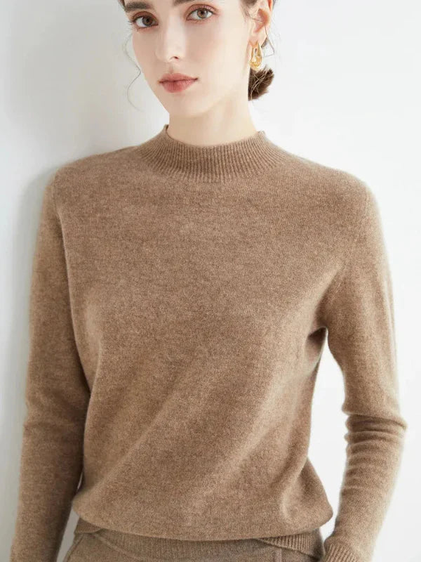 Women’s Pullover Sweater – Wool Blend – Regular Fit – Long Sleeve – Ribbed Crew Neck