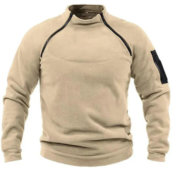 Nordisk Flair Men's Fleece Sweatshirt Regular Fit With High Collar And Utility Pockets