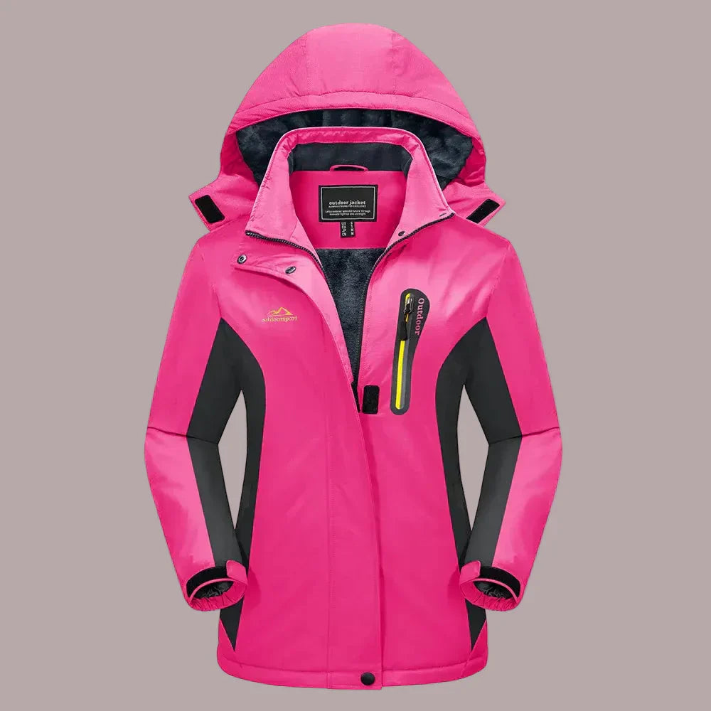 Women’s Outdoor Jacket – Water-Resistant – Fleece Lined – Adjustable Hood and Cuffs