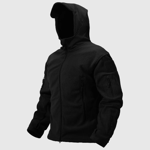 Mens Thermal Coat Fleece Insulated Structured Fit Hooded Jacket With Zipper Pockets For Winter Nordisk Flair