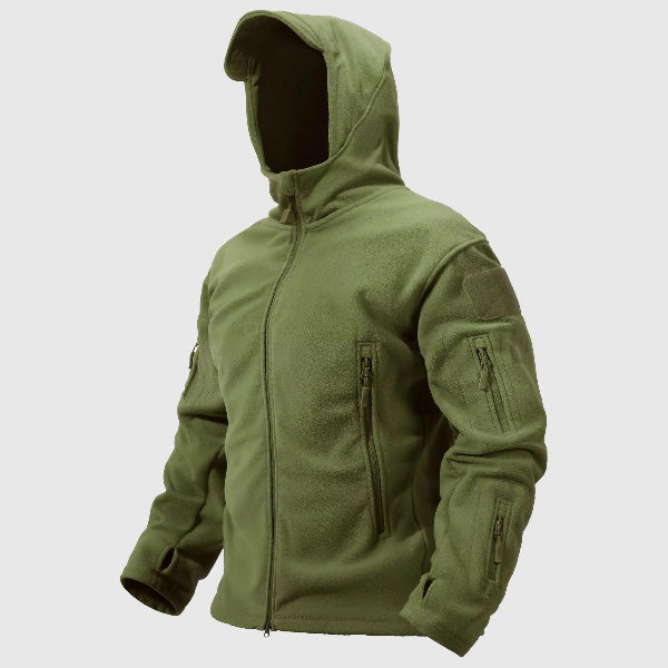 Mens Thermal Coat Fleece Insulated Structured Fit Hooded Jacket With Zipper Pockets For Winter Nordisk Flair