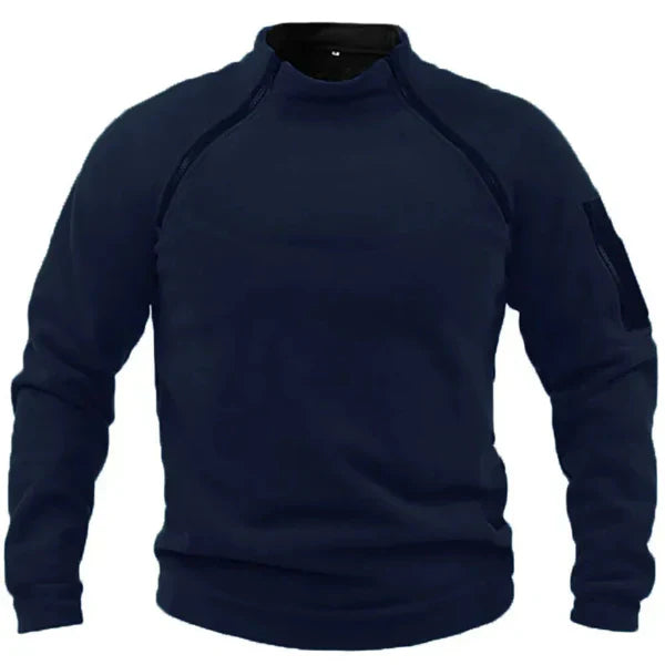 Nordisk Flair Men's Fleece Sweatshirt Regular Fit With High Collar And Utility Pockets