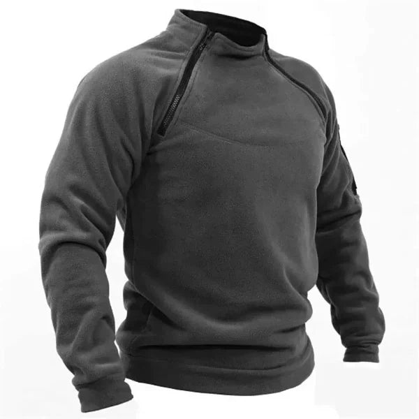 Nordisk Flair Men's Fleece Sweatshirt Regular Fit With High Collar And Utility Pockets