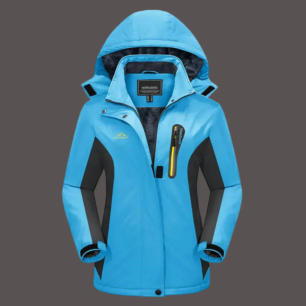 Women’s Outdoor Jacket – Water-Resistant – Fleece Lined – Adjustable Hood and Cuffs