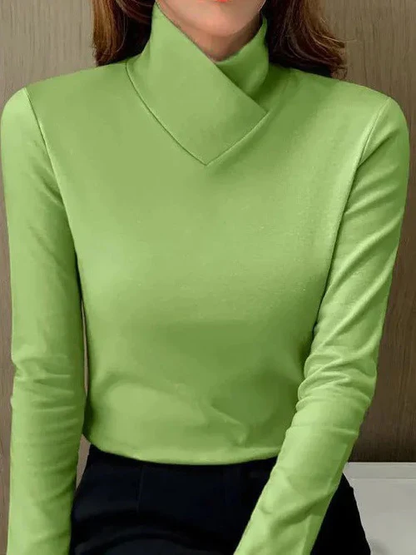 Isaline Asymmetrical Neckline Top For Women Minimalist Elegant Fit With Stretchy Soft Fabric